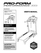 ProForm Perfprmance 300i Treadmill English Manual