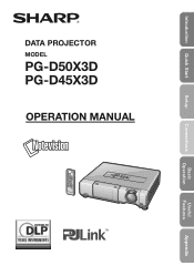 Sharp PG-D50X3D PG-D45X3D | PG-D50X3D Operation Manual