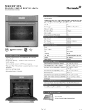 Thermador MED301WS Product Spec Sheet