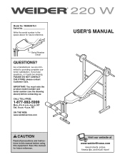 Weider 220 W Bench English Manual