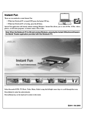Asus W1V W1 Instant Fun Software User's Manual for English Edition (E2314)