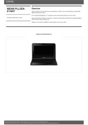 Toshiba NB300 PLL3EA-011007 Detailed Specs for Netbook NB300 PLL3EA-011007 AU/NZ; English