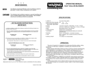 Waring HGB140 Instruction Manual