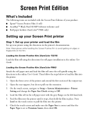 Epson SureColor T3270 Screen Print Edition Screen Print Setup Sheet