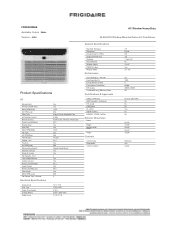 Frigidaire FFRA282WAE Product Specifications Sheet