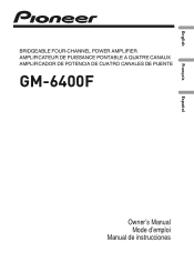 Pioneer GM6400F Owner's Manual