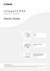 Canon imageCLASS D530 Starter Guide