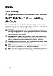 Dell OptiPlex XE Dell™ OptiPlex™ XE - Installing Air-Ducts