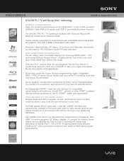 Sony VGC-LV290J/S Marketing Specifications (Silver)