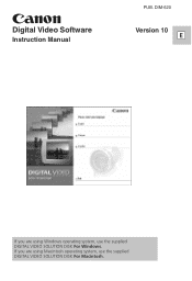 Canon ZR90 DIGITAL VIDEO SOLUTION DISK Ver.10 Software Instruction Manual