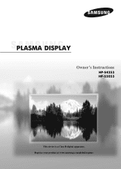 Samsung HP-S5053 - 50" Plasma TV Manual