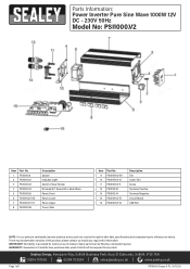 Sealey PSI1000 Parts Diagram