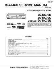 Sharp DV-NC70U Service Manual