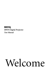 BenQ SP870 SP870 User Manual