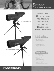 Celestron 20-60x 60mm UpClose Spotting Scope Zoom Refractor Info Sheet