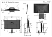 Dell S2419HGF Monitor Outline Drawing