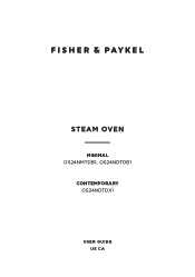 Fisher and Paykel OS24NDTDB1 User Guide Combination Steam Oven EN