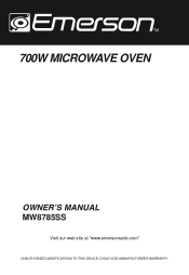 Emerson MW8785SS Owners Manual