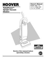 Hoover U5415-900 - TurboPower 5100 WindTunnel Vacuum Cleaner Manual