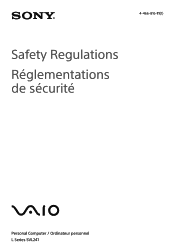 Sony SVL24145CXW Safety Regulations