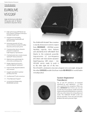 Behringer VS1220F Product Information Document