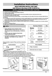Frigidaire FFRC0833R1 Installation Instructions