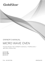 LG MV1611WW Owners Manual