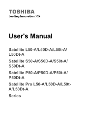 Toshiba Satellite S50t-A PSKK6C-00V007 Users Manual Canada; English
