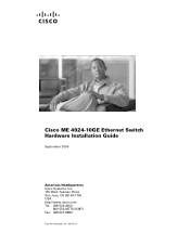 Cisco ME-4924-10GE Hardware Installation Guide