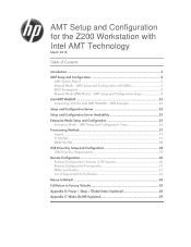 HP Z200 HP Z200 Workstation - AMT Setup and Configuration for the Z200 Workstation with Intel AMT Technology