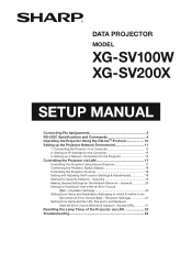 Sharp XG-SV100W Setup Manual