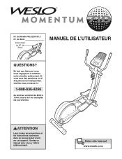 Weslo Momentum 710 Elliptical Canadian French Manual