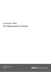 Dell Latitude 7640 Re-imaging guide for Windows