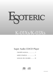 Esoteric K-01Xs K-03Xs Owners Manual EN FR SP