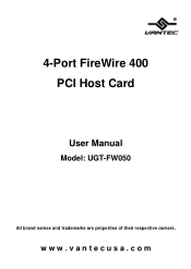Vantec UGT-FW050 User Guide