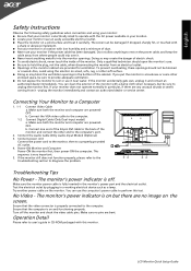 Acer G205HV Quick Start Guide
