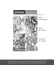 Epson Stylus Pro 4900 Designer Edition Warranty Statement