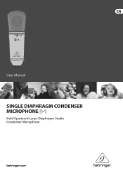 Behringer SINGLE DIAPHRAGM CONDENSER MICROPHONE B-1 Manual