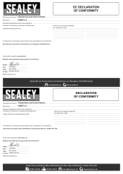 Sealey 1000ETJ Declaration of Conformity