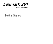 Lexmark Z51 Color Jetprinter Getting Started Guide