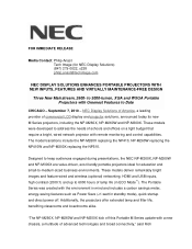 NEC NP-M300X M260W : press release