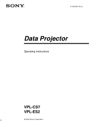 Sony VPL-CS7 User Manual