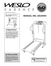 Weslo Cadence 6.0 Treadmill Spanish Manual