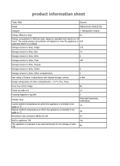 Zanussi ZBA22421SV Product information sheet