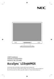 NEC LCD19WMGX LCD19WMGX User Manual