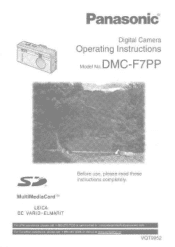 Panasonic DMCF7PPS DMCF7PPS User Guide