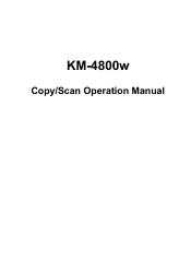 Kyocera KM-4800w KM-4800w Copy/Scan User's Manual