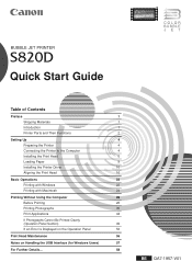 Canon S820D S820D Quick Start Guide