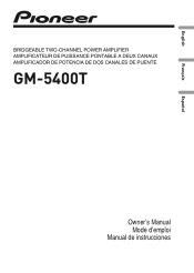Pioneer GM5400T Owner's Manual
