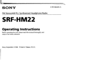 Sony SRF-HM22 Operation Guide
